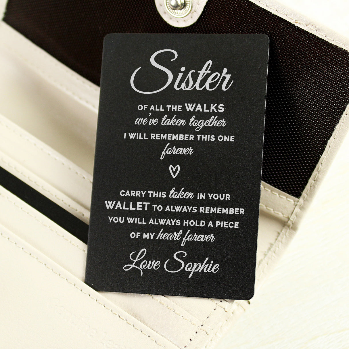 Personalised Of All The Walks Black Wallet Card: 7 - Wallet Cards By Gift Moments