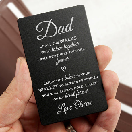 Personalised Of All The Walks Black Wallet Card: 2 - Wallet Cards By Gift Moments