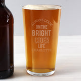 Personalised Bright Cider Life Pint Glass: 1 - Beer Glasses By Gift Moments