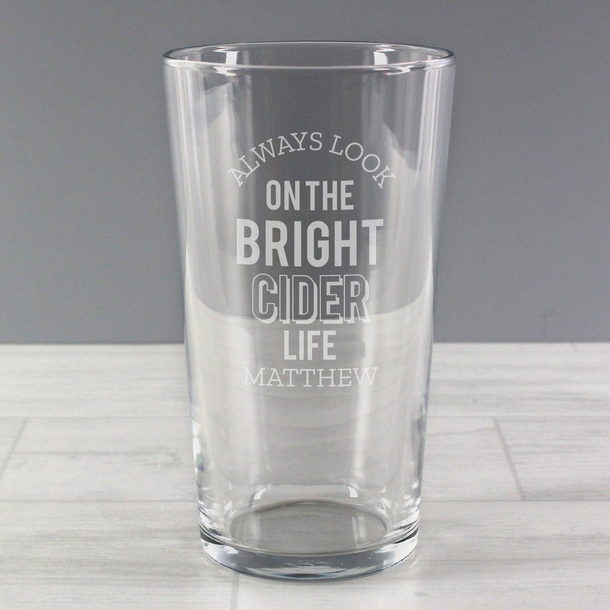 Personalised Bright Cider Life Pint Glass: 3 - Beer Glasses By Gift Moments