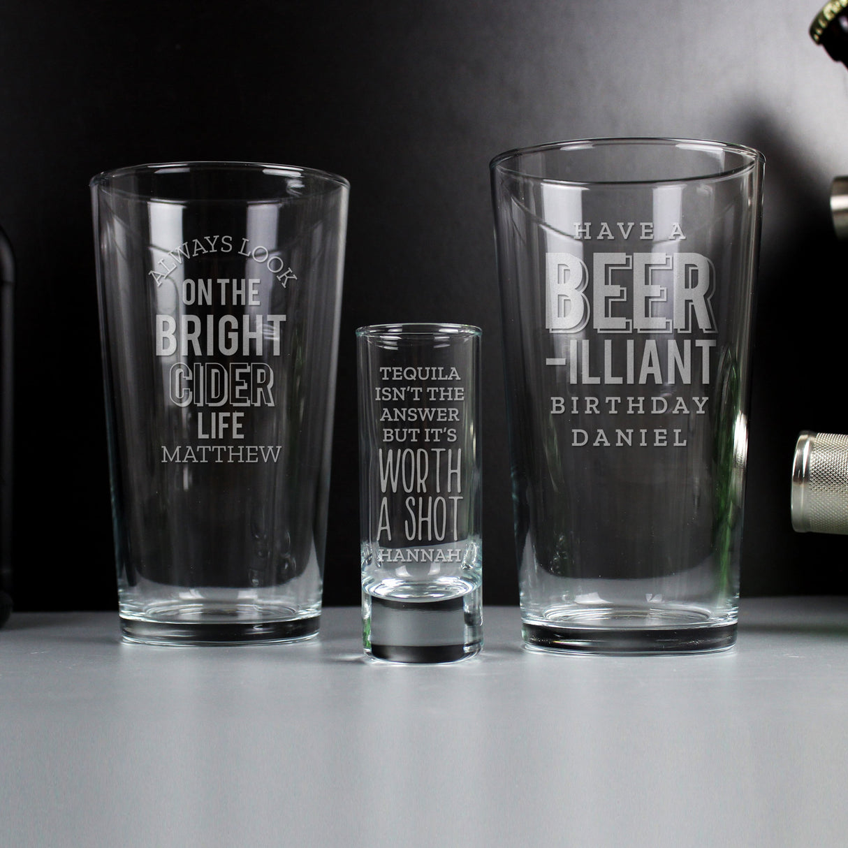 Personalised Bright Cider Life Pint Glass: 5 - Beer Glasses By Gift Moments