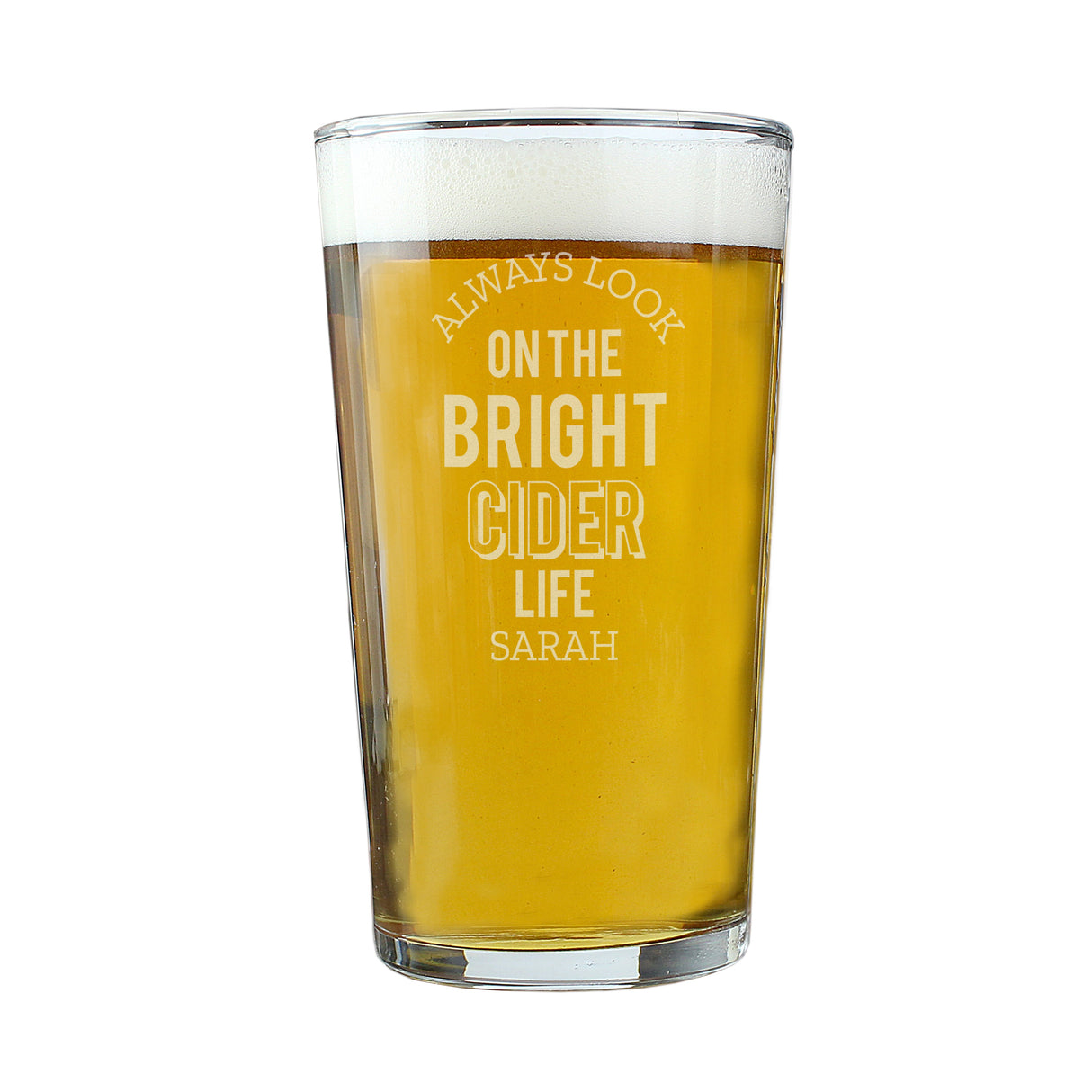 Personalised Bright Cider Life Pint Glass: 2 - Beer Glasses By Gift Moments