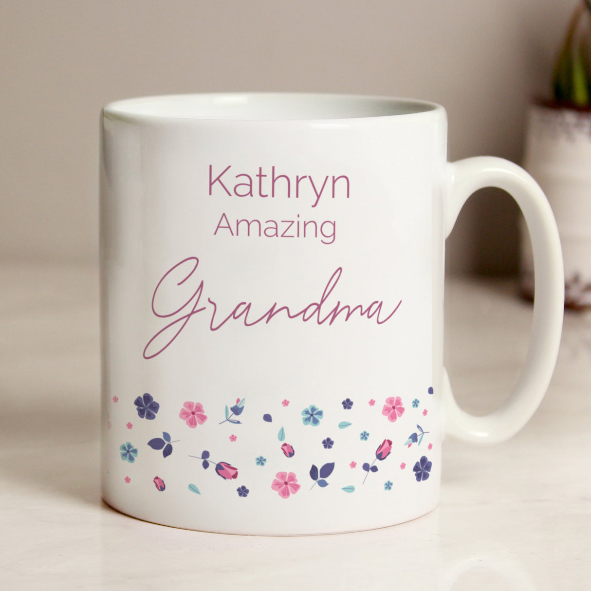 Personalised Floral Mug and Coaster: 2 - Mugs By Gift Moments