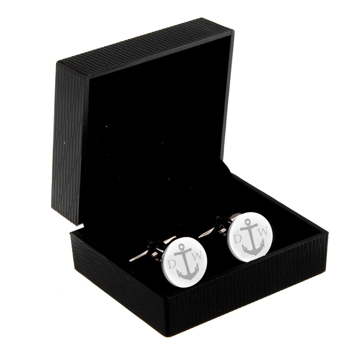 Personalised Anchor Round Cufflinks: 4 - Cufflinks & Tie Slides By Gift Moments