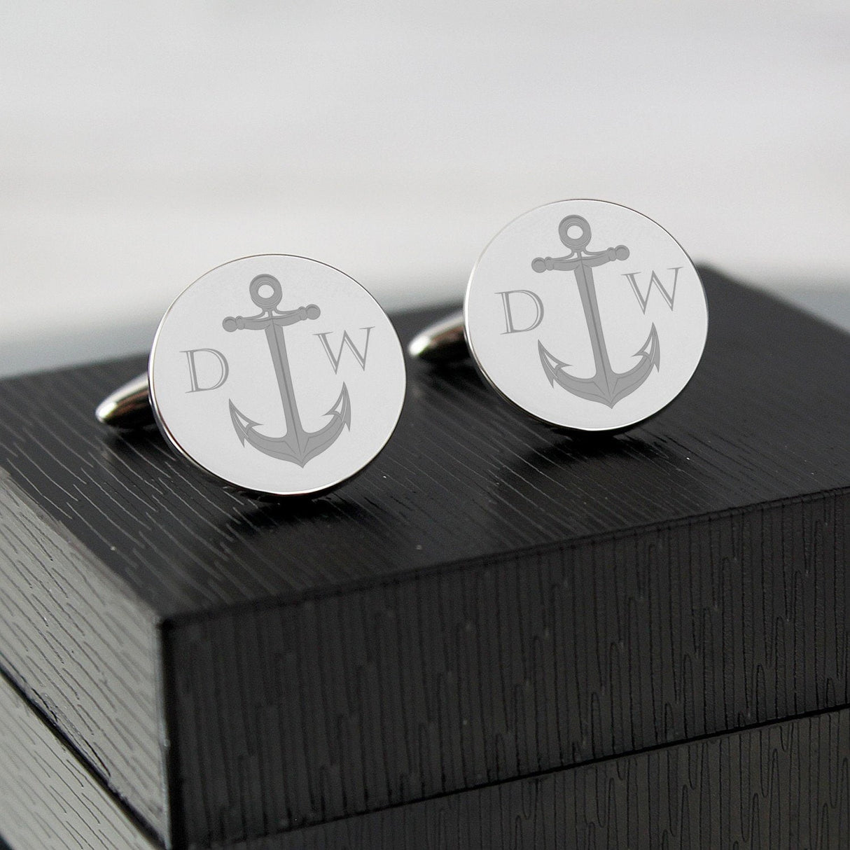 Personalised Anchor Round Cufflinks: 3 - Cufflinks & Tie Slides By Gift Moments