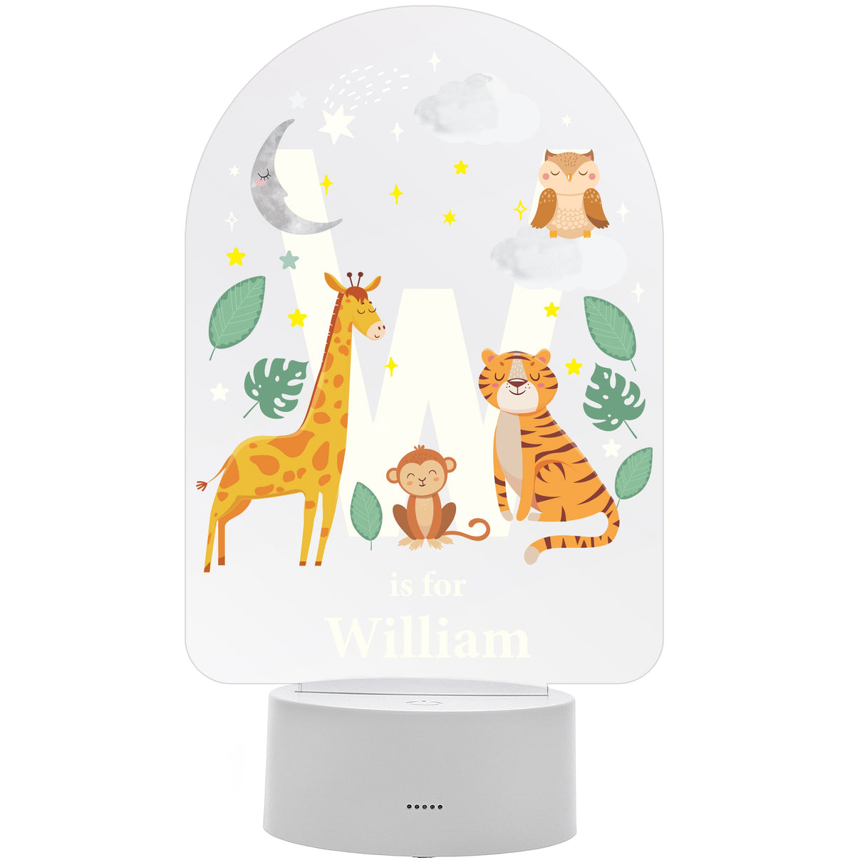 Personalised Animal Alphabet LED Night Light: 6 - LED Lighting By Gift Moments