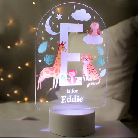 Personalised Animal Alphabet LED Night Light: 4 - LED Lighting By Gift Moments