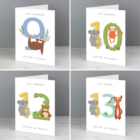 Personalised Animal Birthday Card: 4 - Greeting Cards By Gift Moments