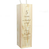 Personalised Wooden Wine Bottle Anniversary Box: 4 - Barware By Gift Moments