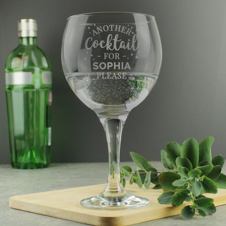 Personalised Another Cocktail Balloon Glass: 6 - Cocktail Glasses By Gift Moments