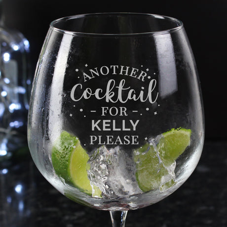 Personalised Another Cocktail Balloon Glass: 7 - Cocktail Glasses By Gift Moments