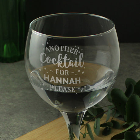 Personalised Another Cocktail Balloon Glass: 2 - Cocktail Glasses By Gift Moments