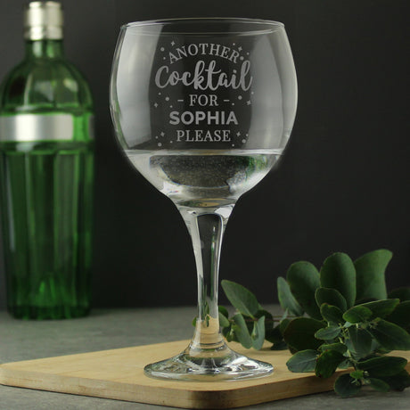 Personalised Another Cocktail Balloon Glass: 1 - Cocktail Glasses By Gift Moments