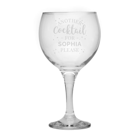 Personalised Another Cocktail Balloon Glass: 5 - Cocktail Glasses By Gift Moments