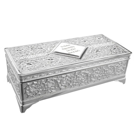 Personalised Antique Silver-Plated Jewellery Box: 5 - Jewellery Boxes By Gift Moments