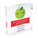 Personalised Apple Crystal Token for Teachers: 3 - Crystal Tokens By Gift Moments