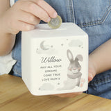 Personalised Baby Bunny Money Box: 2 - Money Boxes By Gift Moments