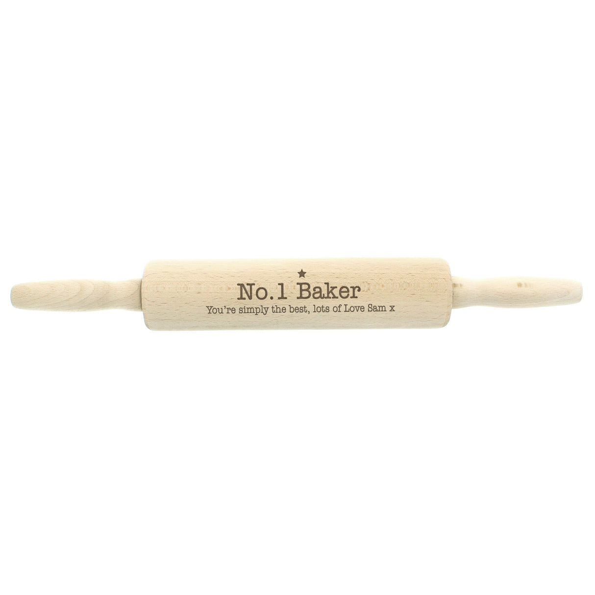 Personalised Wooden Baking Rolling Pin: 4 - Rolling Pins By Gift Moments