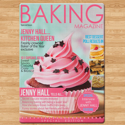 Personalised Baking Magazine Glass Chopping Board: 1 - Chopping Boards By Gift Moments