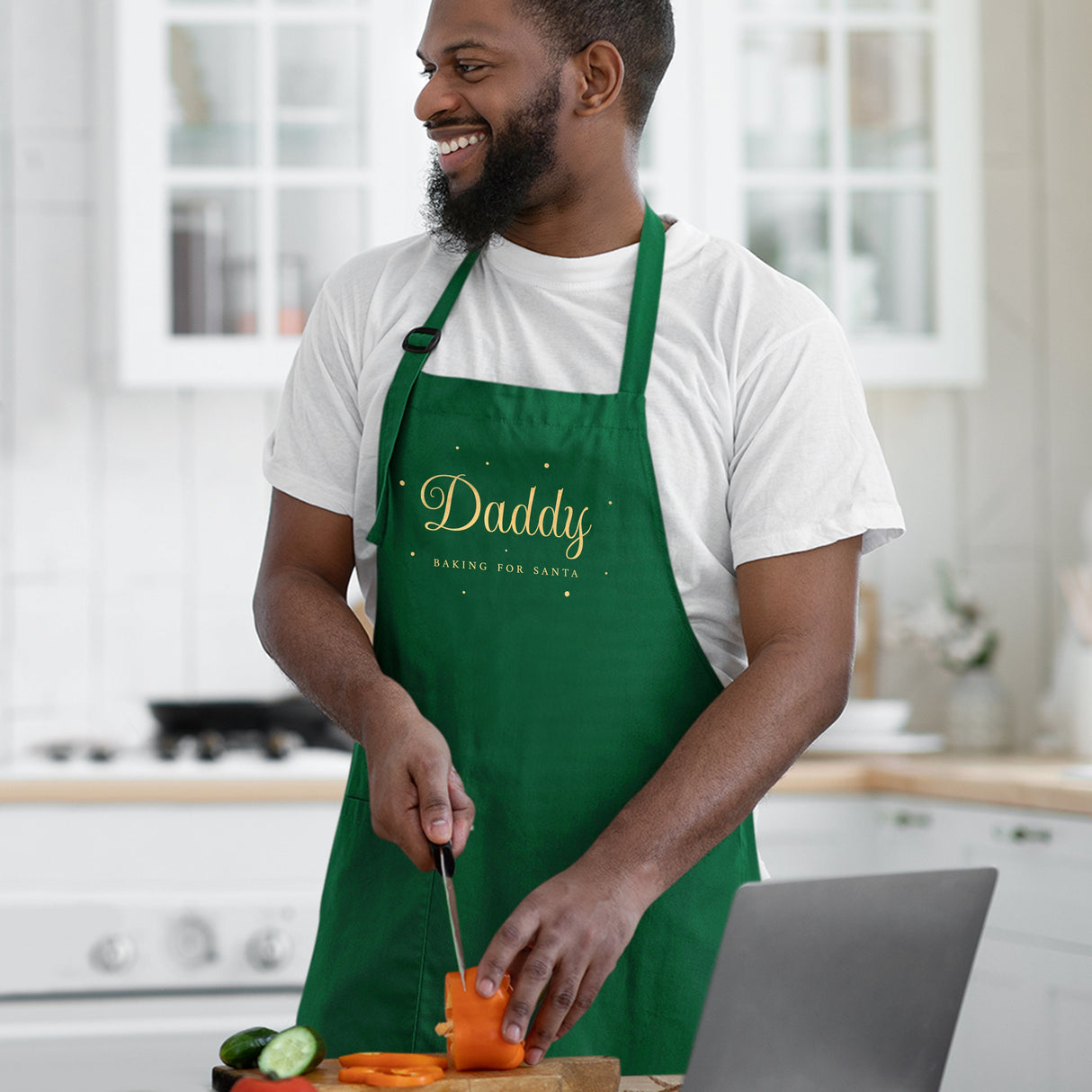 Personalised Baking for Santa Apron: 2 - Green - Aprons By Gift Moments