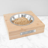 Personalised Bamboo Dog Bowl with Metal Tag Default Title - Pet Products at Gift Moments