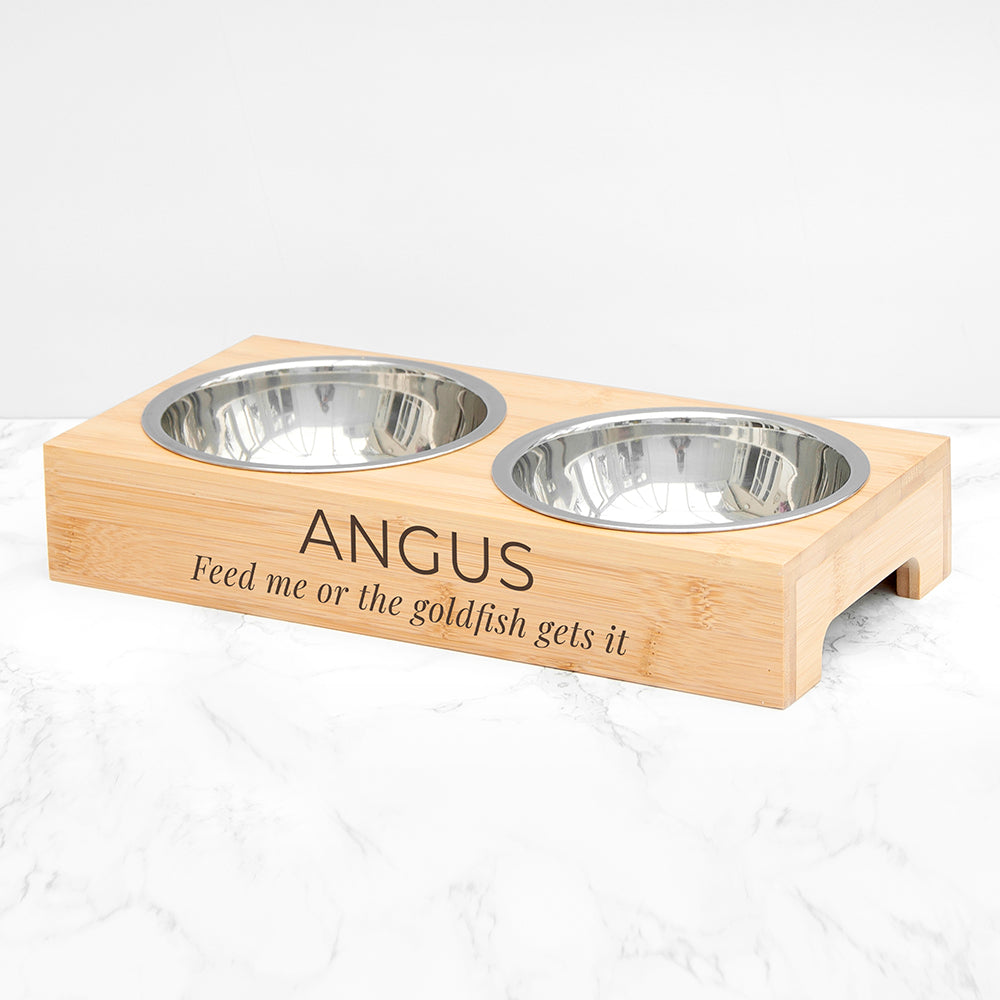 Personalised Bamboo Pet Bowl Set Default Title - Pet Products at Gift Moments