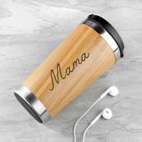 Personalised Bamboo Travel Mug Script - Travel Mugs at Gift Moments