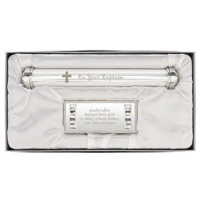 Personalised Silver Plated Baptism Certificate Holder: 4 - Certificate Holders By Gift Moments