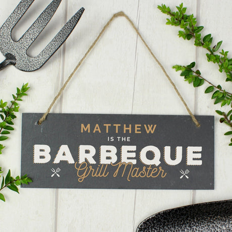 Personalised BBQ Grill Master Slate Plaque: 3 - Signs & Plaques By Gift Moments