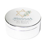 Personalised Bat Mitzvah Round Trinket Box: 5 - Trinket Boxes By Gift Moments