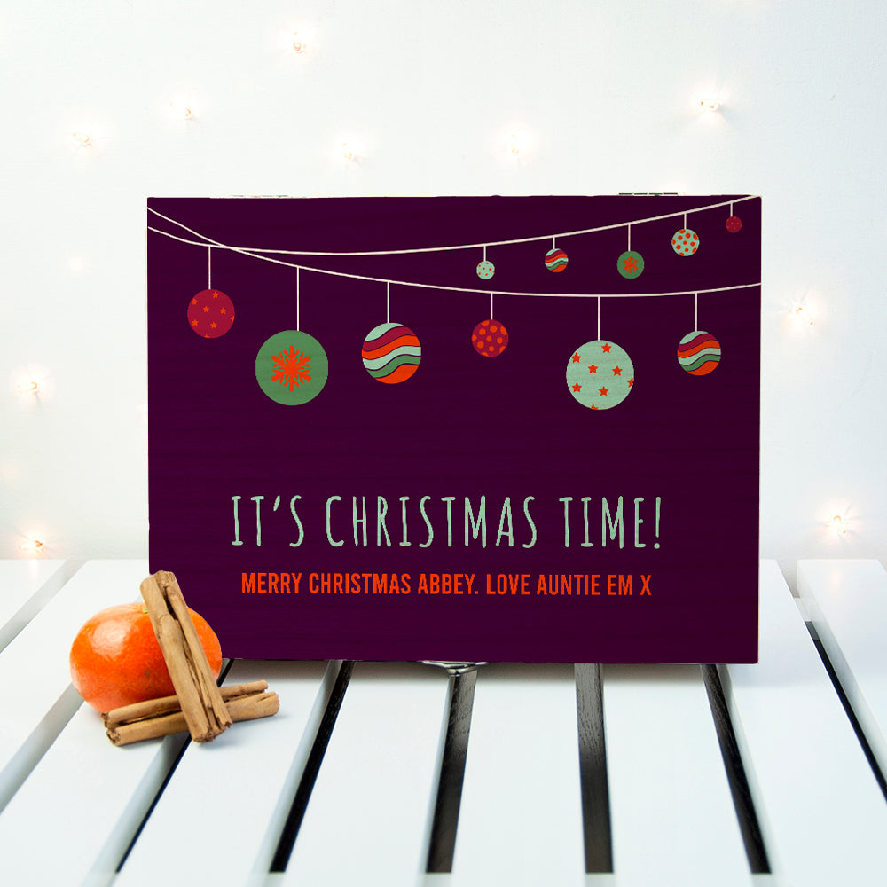 Personalised Christmas Baubles Tea Box Selection Default Title - Tea Boxes at Gift Moments