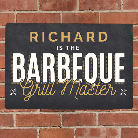 Personalised BBQ Grill Master Metal Sign: 2 - Signs & Plaques By Gift Moments