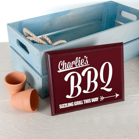 Personalised BBQ This Way! Garden Plaque Default Title - Signs & Plaques at Gift Moments