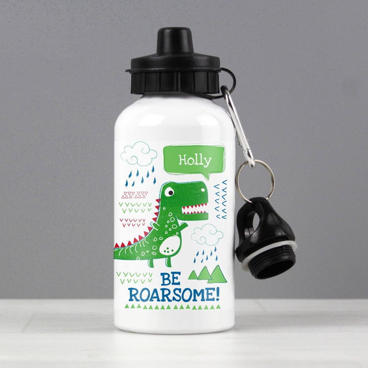 Personalised Be Roarsome Dinosaur Water Bottle: 1 - Kids Bottles By Gift Moments