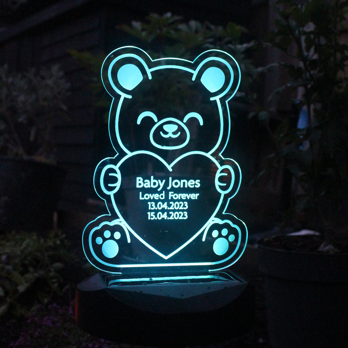 Personalised Bear Memorial Solar LED Light: 3 - Solar Lights By Gift Moments