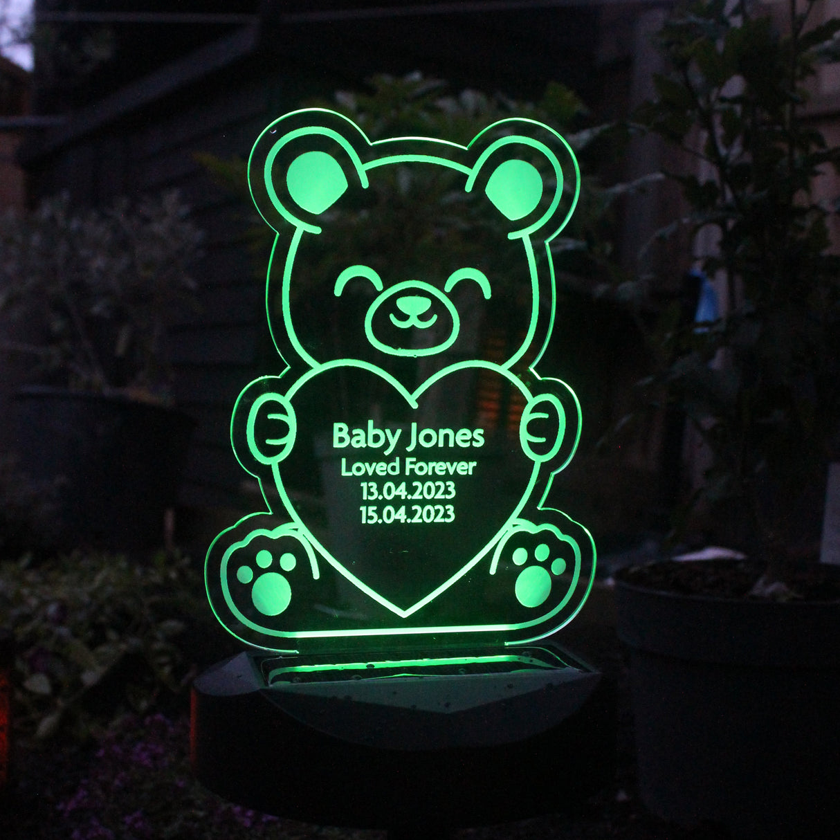 Personalised Bear Memorial Solar LED Light: 2 - Solar Lights By Gift Moments