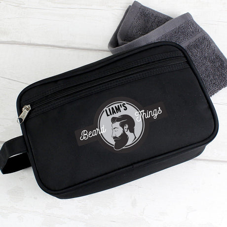 Personalised Black Beard Toiletry Bag: 1 - Toiletry & Makeup Bags By Gift Moments