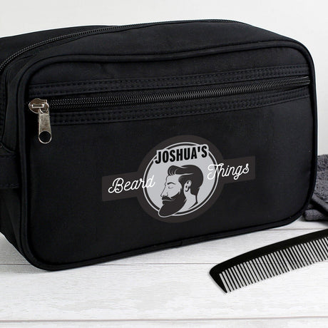 Personalised Black Beard Toiletry Bag: 2 - Toiletry & Makeup Bags By Gift Moments