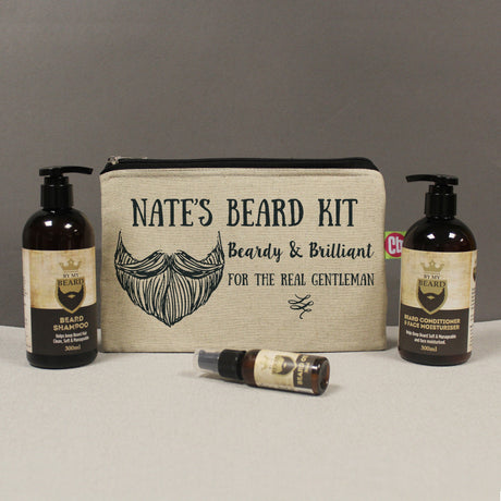 Personalised Beardy & Brilliant Grooming Kit: 1 - Toiletry & Makeup Bags By Gift Moments