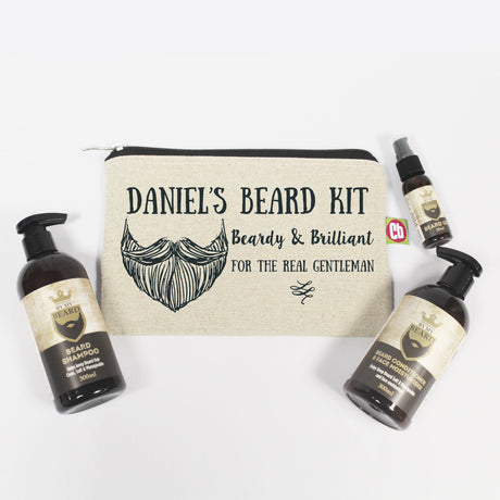 Personalised Beardy & Brilliant Grooming Kit: 2 - Toiletry & Makeup Bags By Gift Moments