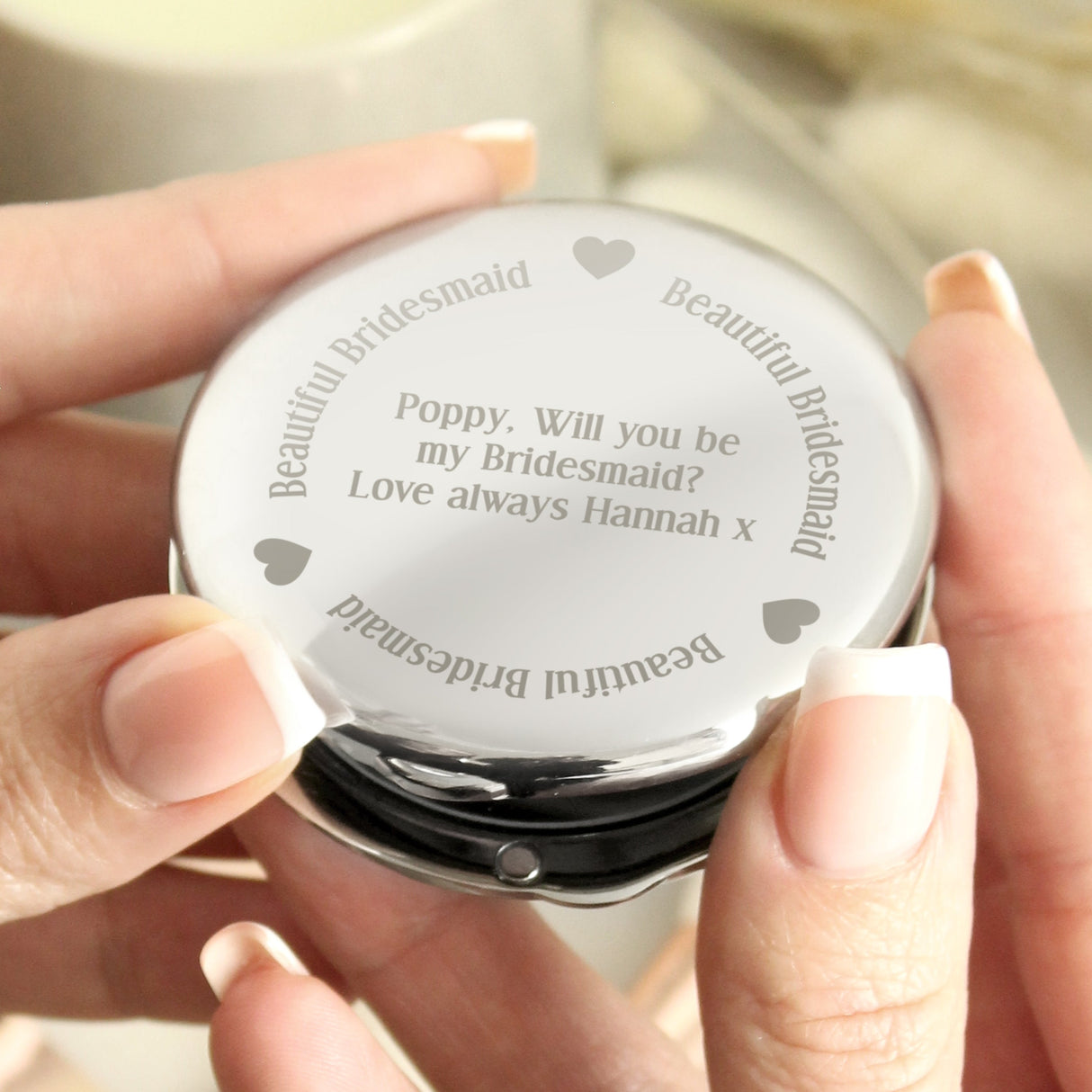 Personalised Bridesmaid Compact Mirror: 1 - Compact Mirrors By Gift Moments