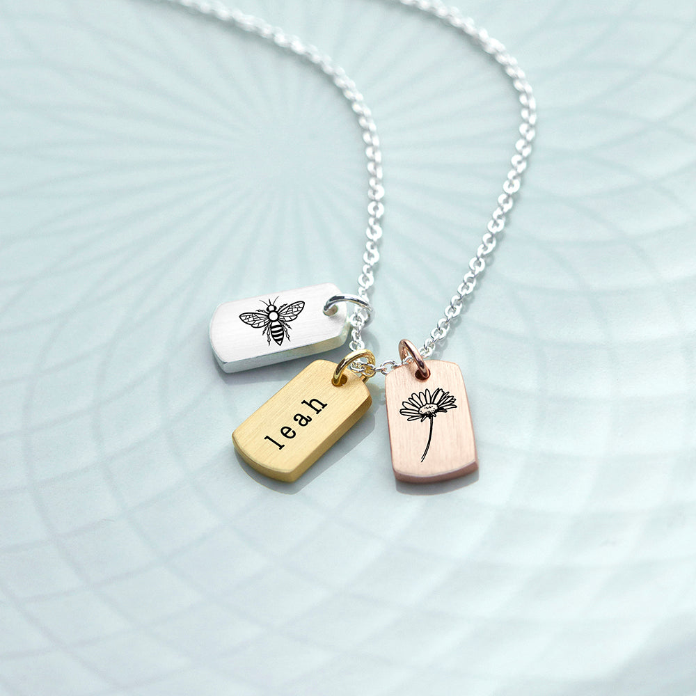 Personalised Bee and Flower Necklace: 2 - Necklaces By Gift Moments