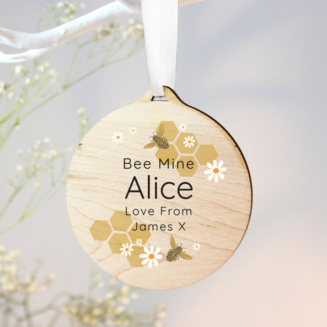 Personalised Bee Wooden Decoration: 2 - Decorations By Gift Moments