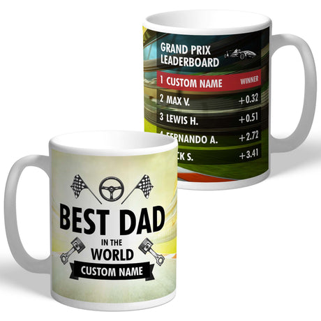 Personalised Best Dad Grand Prix Mug: 1 - Mugs By Gift Moments