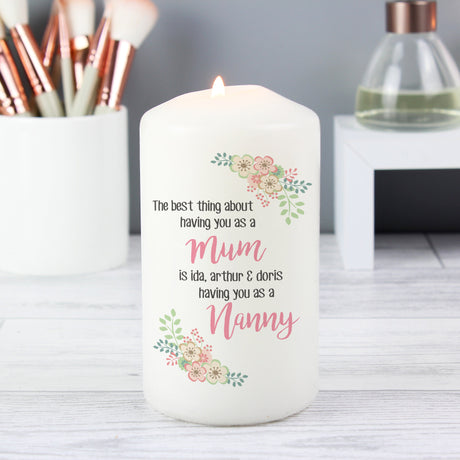 Personalised Best Thing Pillar Candle: 3 - Candles By Gift Moments