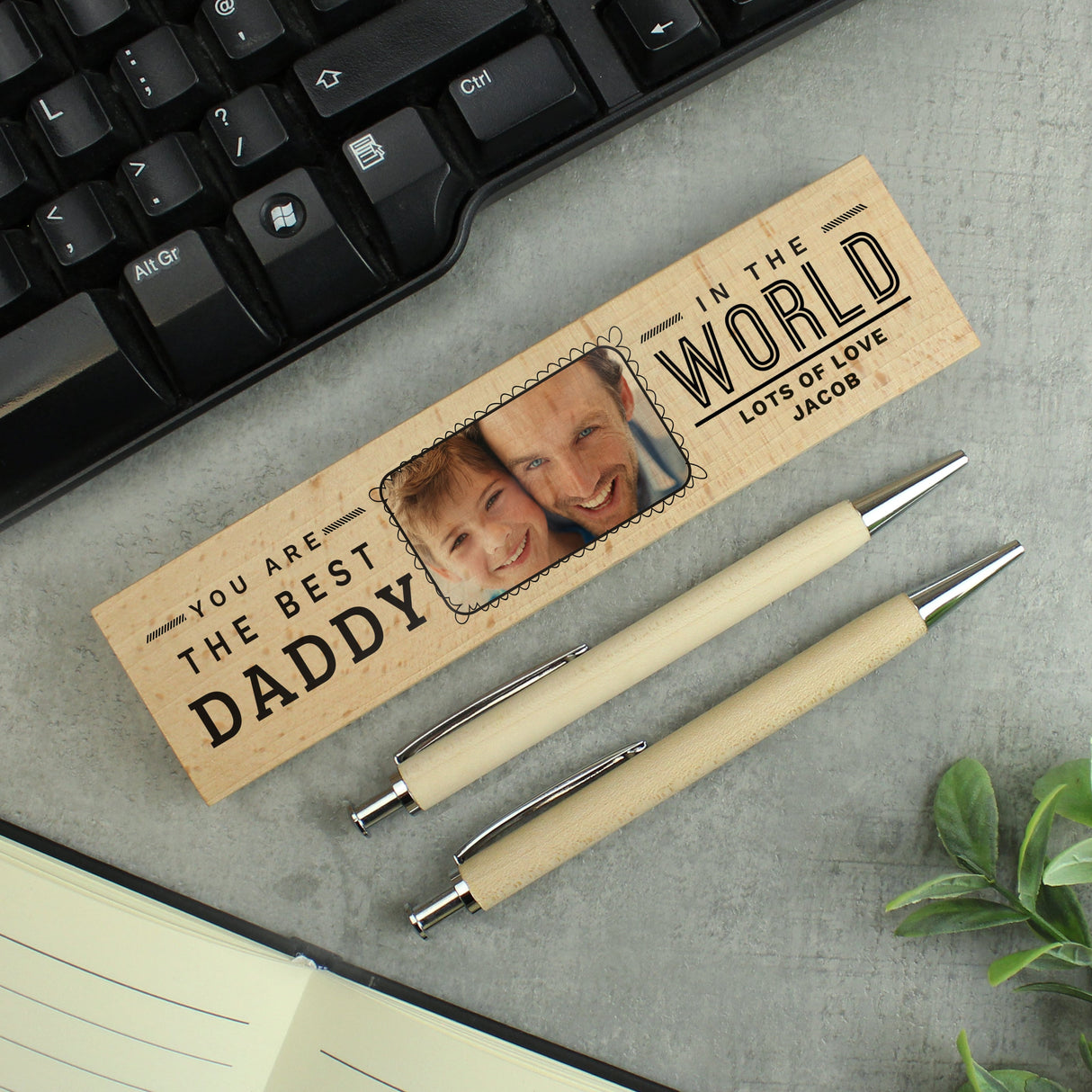 Personalised Photo Upload Wooden Pen and Pencil Set: 1 - Pens & Pencils By Gift Moments