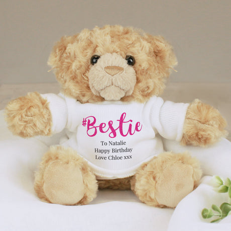 Personalised #Bestie Teddy Bear Gift: 2 - Teddy Bears & Soft Toys By Gift Moments