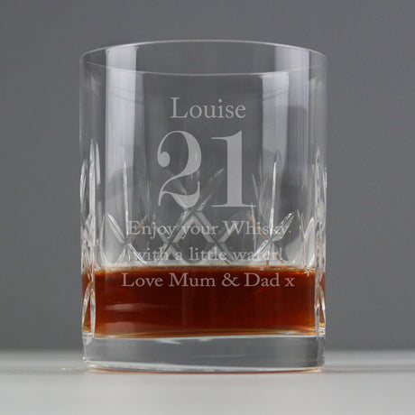 Personalised Big Age Crystal Whisky Tumbler: 2 - Tumblers By Gift Moments