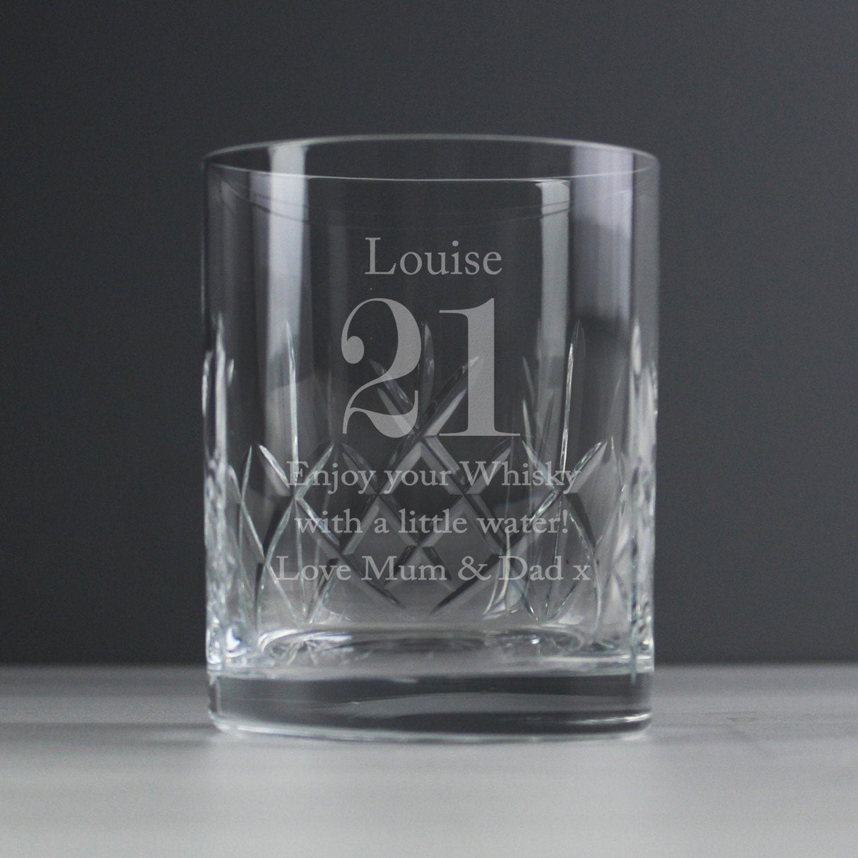 Personalised Big Age Crystal Whisky Tumbler: 1 - Tumblers By Gift Moments