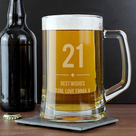 Personalised Big Age Glass Pint Tankard: 3 - Tankards By Gift Moments